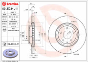 09.E034.11 Brzdový kotouč COATED DISC LINE BREMBO