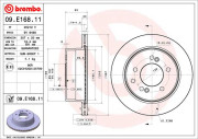 09.E168.11 Brzdový kotouč COATED DISC LINE BREMBO