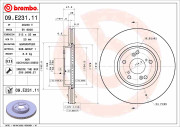 09.E231.11 Brzdový kotouč COATED DISC LINE BREMBO