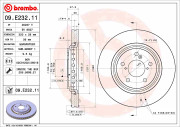 09.E232.11 Brzdový kotouč COATED DISC LINE BREMBO