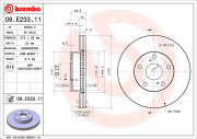 09.E233.11 Brzdový kotouč COATED DISC LINE BREMBO