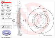 09.E234.11 Brzdový kotouč COATED DISC LINE BREMBO