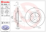 09.E520.11 Brzdový kotouč COATED DISC LINE BREMBO