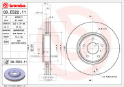 09.E522.11 Brzdový kotouč COATED DISC LINE BREMBO