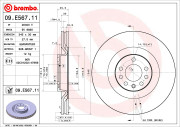 09.E567.11 Brzdový kotouč COATED DISC LINE BREMBO