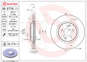 09.E776.11 Brzdový kotouč COATED DISC LINE BREMBO