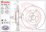 09.N246.21 Brzdový kotouč COATED DISC LINE BREMBO