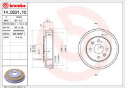 14.D631.10 Brzdový buben BREMBO