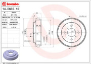 14.D635.10 Brzdový buben BREMBO