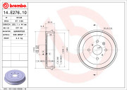 14.E276.10 Brzdový buben ESSENTIAL LINE BREMBO