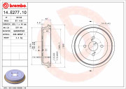 14.E277.10 Brzdový buben BREMBO