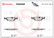 P06009N Sada brzdových destiček, kotoučová brzda PRIME LINE - Ceramic BREMBO