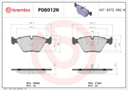 P06012N BREMBO sada brzdových platničiek kotúčovej brzdy P06012N BREMBO