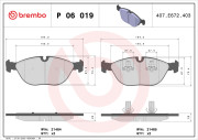 P 06 019 Sada brzdových destiček, kotoučová brzda PRIME LINE BREMBO