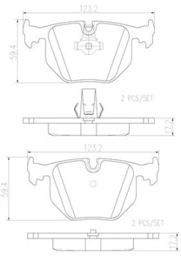 P06020N Sada brzdových destiček, kotoučová brzda PRIME LINE - Ceramic BREMBO