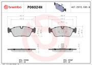 P06024N BREMBO sada brzdových platničiek kotúčovej brzdy P06024N BREMBO