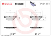 P06025N BREMBO sada brzdových platničiek kotúčovej brzdy P06025N BREMBO