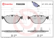 P06028N Sada brzdových destiček, kotoučová brzda PRIME LINE - Ceramic BREMBO