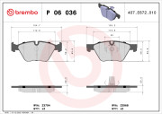 P 06 036X Brzdové destičky BREMBO XTRA LINE BREMBO