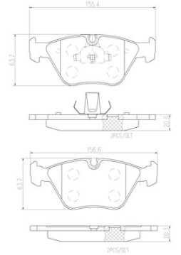 P06043N Sada brzdových destiček, kotoučová brzda PRIME LINE - Ceramic BREMBO