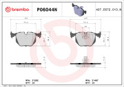 P06044N Sada brzdových destiček, kotoučová brzda PRIME LINE - Ceramic BREMBO