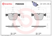 P06050N Sada brzdových destiček, kotoučová brzda PRIME LINE - Ceramic BREMBO