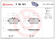 P 06 051X Sada brzdových destiček, kotoučová brzda XTRA LINE BREMBO