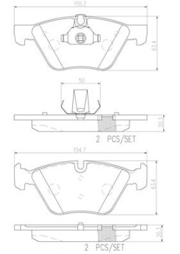 P06057N Sada brzdových destiček, kotoučová brzda PRIME LINE - Ceramic BREMBO