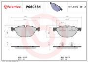 P06058N Sada brzdových destiček, kotoučová brzda PRIME LINE - Ceramic BREMBO