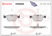 P06060N Sada brzdových destiček, kotoučová brzda PRIME LINE - Ceramic BREMBO