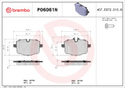 P06061N Sada brzdových destiček, kotoučová brzda PRIME LINE - Ceramic BREMBO