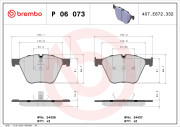 P 06 073 Sada brzdových destiček, kotoučová brzda PRIME LINE BREMBO