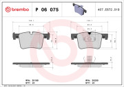 P 06 075 Sada brzdových destiček, kotoučová brzda PRIME LINE BREMBO