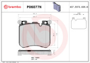 P06077N Sada brzdových destiček, kotoučová brzda PRIME LINE - Ceramic BREMBO