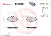 P06086N Sada brzdových destiček, kotoučová brzda PRIME LINE - Ceramic BREMBO