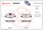 P06090N Sada brzdových destiček, kotoučová brzda PRIME LINE - Ceramic BREMBO