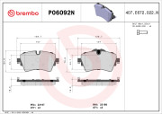 P06092N Sada brzdových destiček, kotoučová brzda PRIME LINE - Ceramic BREMBO