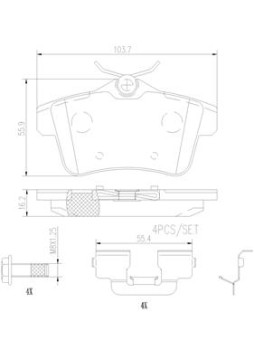 P06102N Sada brzdových destiček, kotoučová brzda PRIME LINE - Ceramic BREMBO