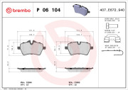 P 06 104 Sada brzdových destiček, kotoučová brzda PRIME LINE BREMBO