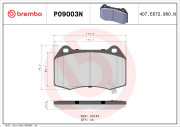 P09003N Sada brzdových destiček, kotoučová brzda PRIME LINE - Ceramic BREMBO