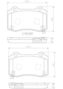 P09022N Sada brzdových destiček, kotoučová brzda PRIME LINE - Ceramic BREMBO