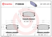 P10004N Sada brzdových destiček, kotoučová brzda PRIME LINE - Ceramic BREMBO