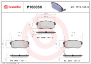 P10005N Sada brzdových destiček, kotoučová brzda PRIME LINE - Ceramic BREMBO