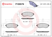 P10057N Sada brzdových destiček, kotoučová brzda PRIME LINE - Ceramic BREMBO