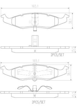 P11009N Sada brzdových destiček, kotoučová brzda PRIME LINE - Ceramic BREMBO