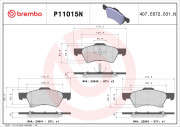 P11015N Sada brzdových destiček, kotoučová brzda PRIME LINE - Ceramic BREMBO