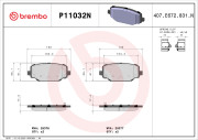 P11032N Sada brzdových destiček, kotoučová brzda PRIME LINE - Ceramic BREMBO