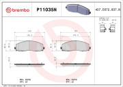 P11035N BREMBO sada brzdových platničiek kotúčovej brzdy P11035N BREMBO