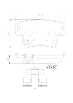 P11040N Sada brzdových destiček, kotoučová brzda PRIME LINE - Ceramic BREMBO