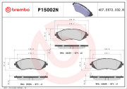 P15002N Sada brzdových destiček, kotoučová brzda PRIME LINE - Ceramic BREMBO